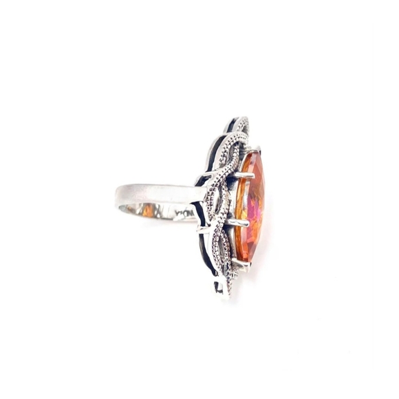 NICKY BUTLER 925 Sterling Silver Honey Quartz 5.9 Carat Marquise Size 7 Ring NWT - Picture 14 of 16